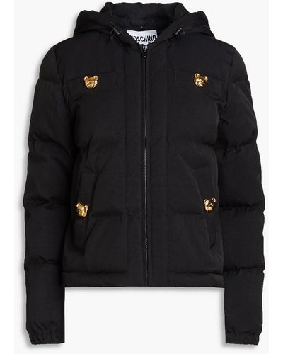 Moschino Quilted Padded Shell Hooded Jacket - Black