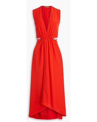 Altuzarra Embellished Cutout Satin Midi Dress - Red