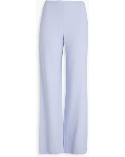 Emporio Armani Crepe Wide-leg Trousers - Blue