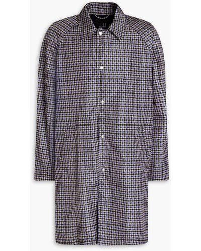 Dunhill Houndstooth Shell Coat - Grey
