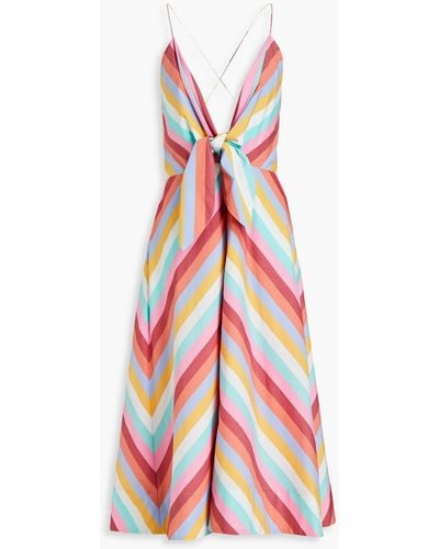 Rebecca Vallance Lolita Striped Cotton-blend Midi Dress - Multicolour