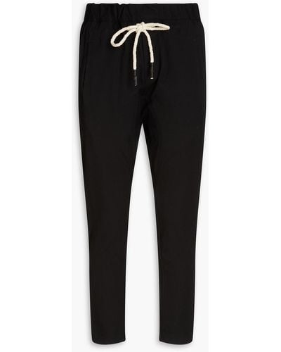 Bassike Cropped Stretch-twill Tapered Trousers - Black