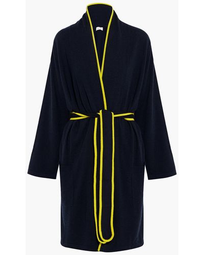 Chinti & Parker Belted Wool And Cashmere-blend Robe - Blue