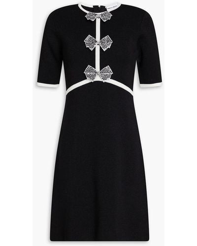 Rebecca Vallance Ella Embellished Metallic Stretch-knit Mini Dress - Black