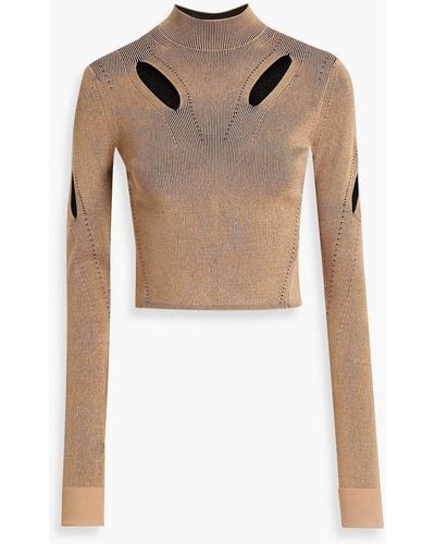 Dion Lee Cutout Ribbed-knit Sweater - Brown