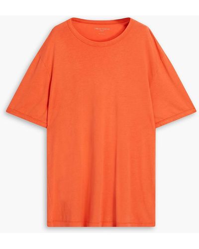 Officine Generale Lyocell And Cotton-blend Jersey T-shirt - Orange