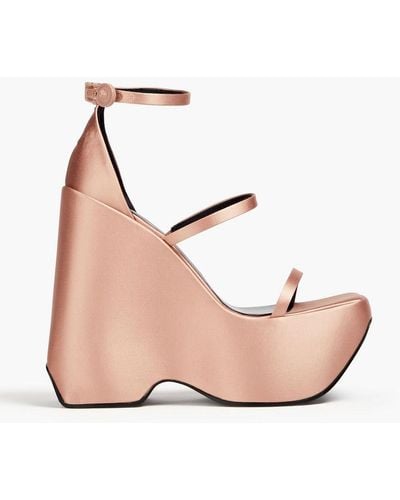 Versace Satin Wedge Sandals - Pink