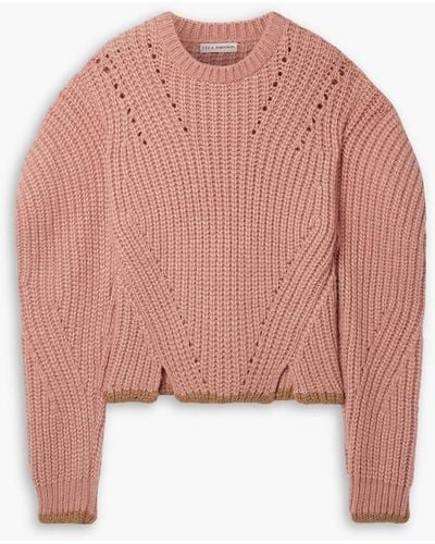 Ulla Johnson Lorena Ribbed Alpaca-blend Sweater - Pink