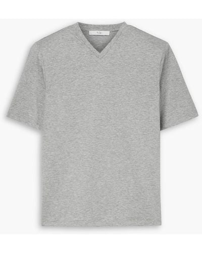 Tibi Tess Cotton-jersey T-shirt - Grey