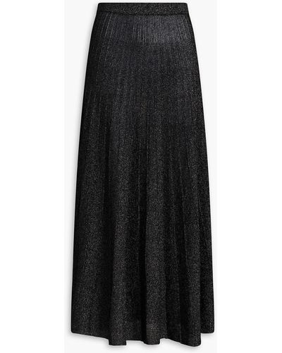 JOSEPH Metallic Ribbed-knit Maxi Skirt - Black