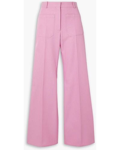 Victoria Beckham Alina Twill Wide-leg Trousers - Pink