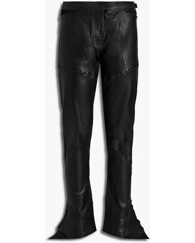Rabanne Leather Flared Trousers - Black