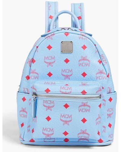 MCM Printed Faux Pebbled-leather Backpack - Blue