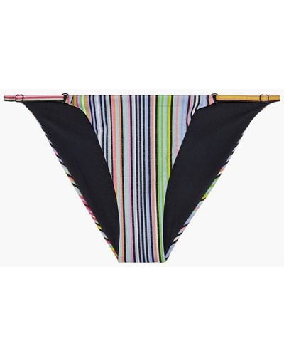 Onia Hannah Metallic Striped Low-rise Bikini Briefs - Multicolour
