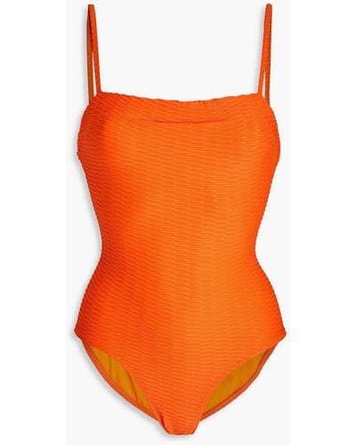 Solid & Striped The chelsea strukturierter badeanzug - Orange