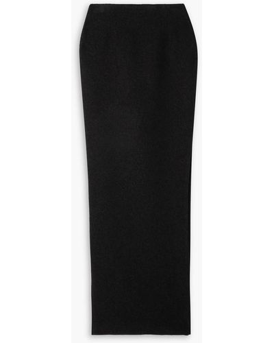 Alessandra Rich Wool-blend Bouclé Maxi Skirt - Black