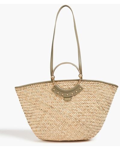 Claudie Pierlot Amily Studded Straw Tote - Natural