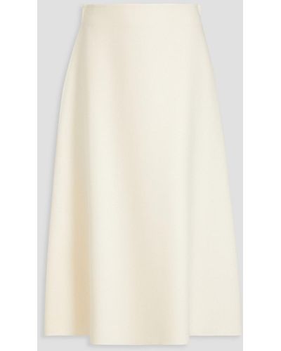 Valentino Garavani Wool-felt Midi Skirt - Natural