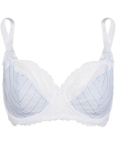 Lise Charmel Dandy Lace And Striped Tulle Underwired Bra - Blue