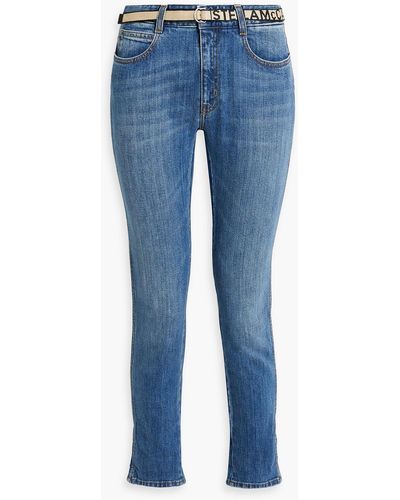 Stella McCartney Halbhohe jeans mit geradem bein und gürtel - Blau