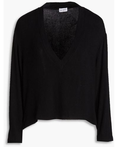 Leset Lori V Knitted Sweater - Black