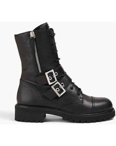 Giuseppe Zanotti Leather Combat Boots - Black