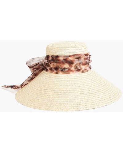 Eugenia Kim Mirabel Organza-trimmed Straw Sunhat - Natural