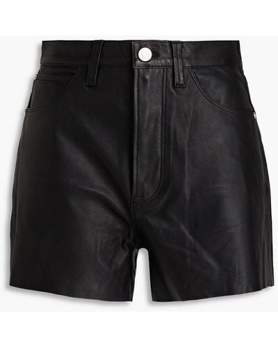 FRAME Leather Shorts - Black
