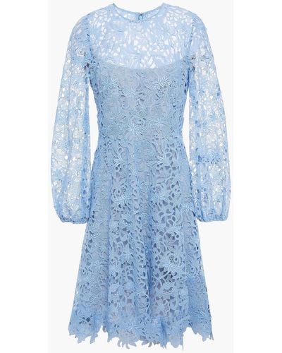 Lela Rose Macramé Lace Dress - Blue