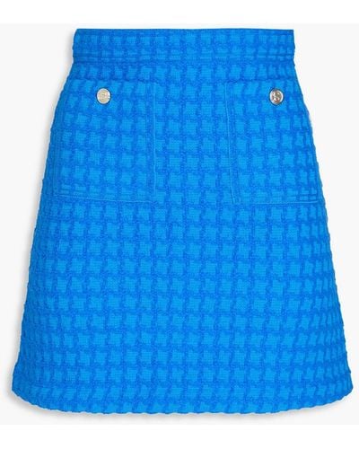 Sandro Jacquard-knit Tweed Mini Skirt - Blue