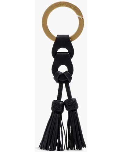 Zimmermann Tasseled Faux Leather And Gold-tone Keychain - Black