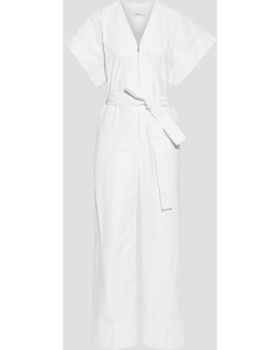 3.1 Phillip Lim Belted Cotton-blend Poplin Wide-leg Jumpsuit - White