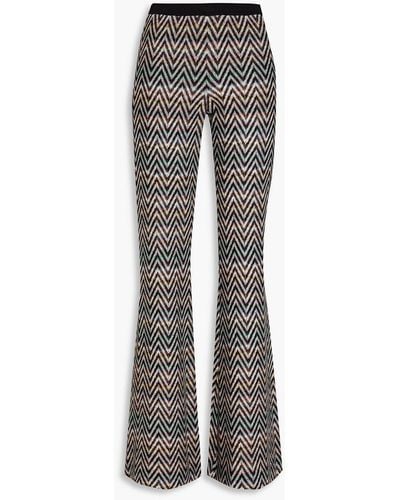 Missoni Crochet-knit Flared Trousers - Grey