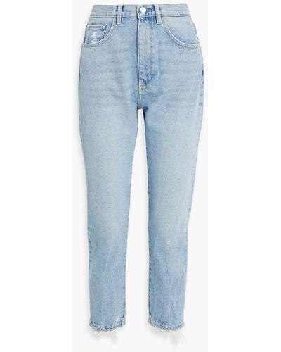 DL1961 Lela hoch sitzende skinny jeans in distressed-optik - Blau