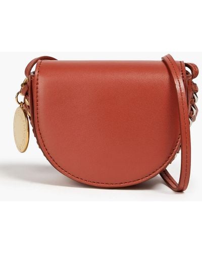 Stella McCartney Chain-embellished Faux Leather Shoulder Bag - Red