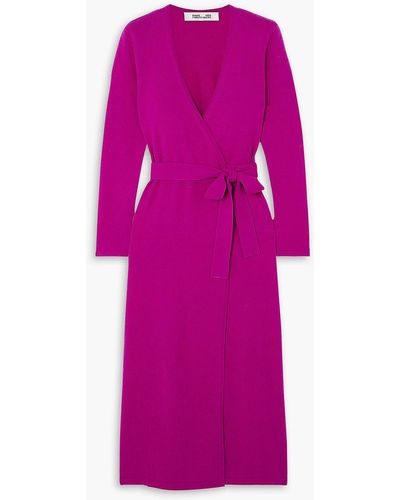 Diane von Furstenberg Astrid Wool And Cashmere-blend Midi Wrap Dress - Pink