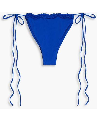 Magda Butrym Halbhohes bikini-höschen mit rüschen - Blau