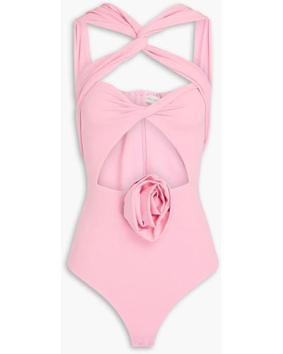 Magda Butrym Cutout Stretch-cotton Bodysuit - Pink