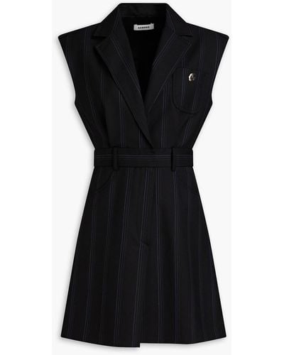 Sandro Vaiana Embellished Pinstriped Twill Mini Dress - Black