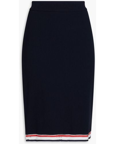 Thom Browne Striped Cotton-jersey Pencil Skirt - Blue