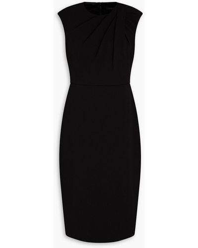 Badgley Mischka Pleated Stretch-crepe Dress - Black