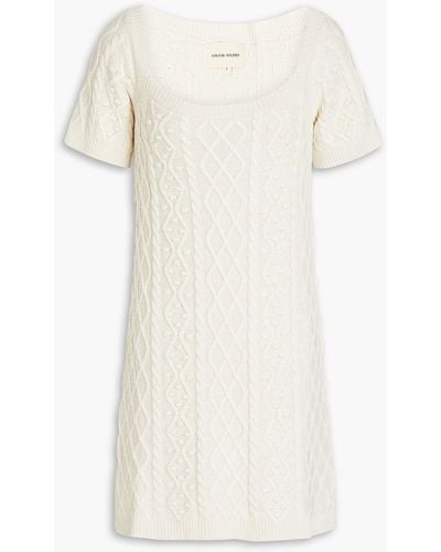 Loulou Studio Koos Cable-knit Silk-blend Mini Dress - White