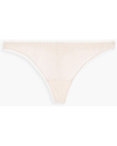 Else Betty Stretch-lace Mid-rise Thong - Pink