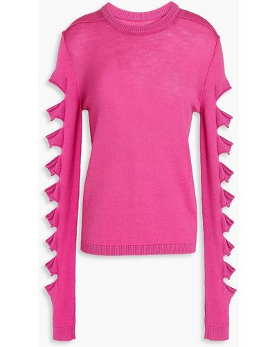 Rick Owens Cutout Wool And Cotton-blend Jumper - Pink
