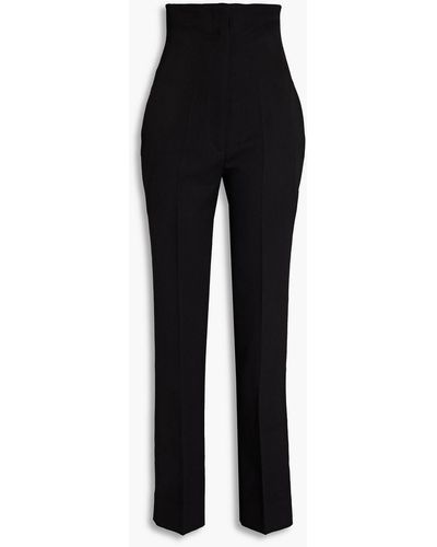Victoria Beckham Wool-twill Straight-leg Trousers - Black