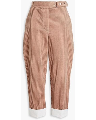 3.1 Phillip Lim Cropped Cotton-corduroy Tapered Trousers - White