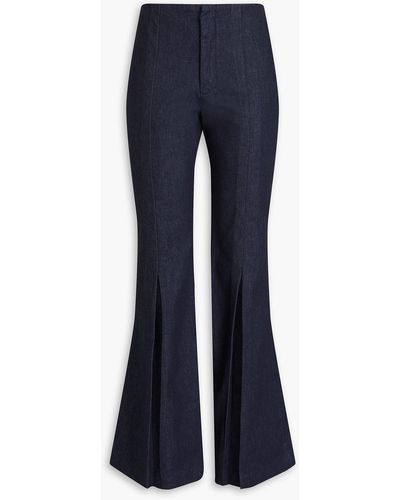 FRAME Pleated High-rise Flared Jeans - Blue
