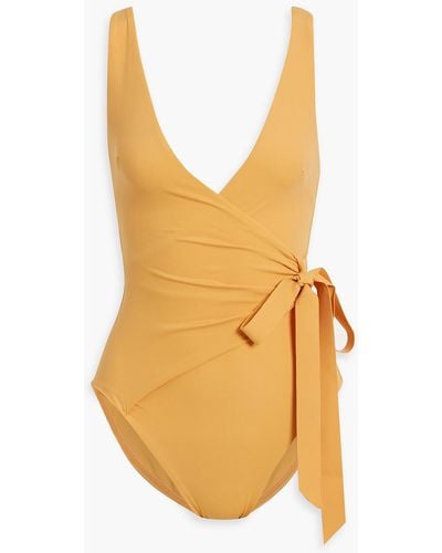 Zimmermann Wrap-effect Swimsuit - Orange