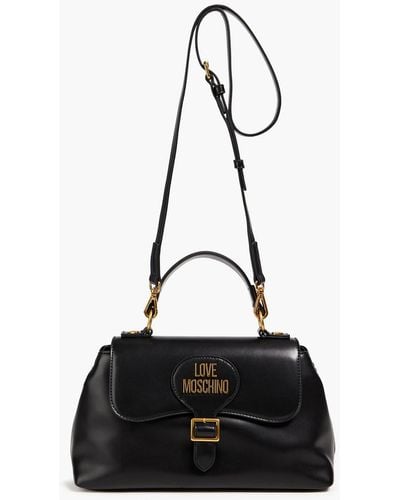 Love Moschino Logo-embossed Faux Leather Tote - Black