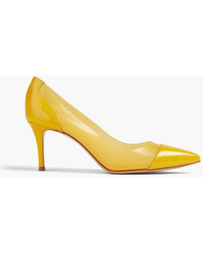 Gianvito Rossi Patent-leather And Pvc Court Shoes - Yellow
